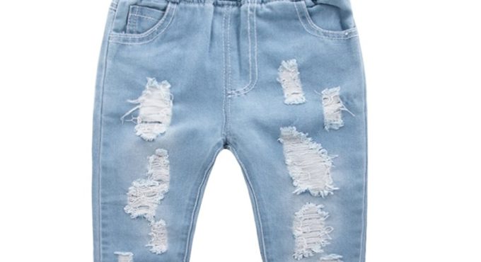 CROAL CHERIE Fashion Children Ripped Jeans Kids Boys Jeans Girls Jeans Denim Pants For Teenagers Boys Toddler Jeans Kids Clothes