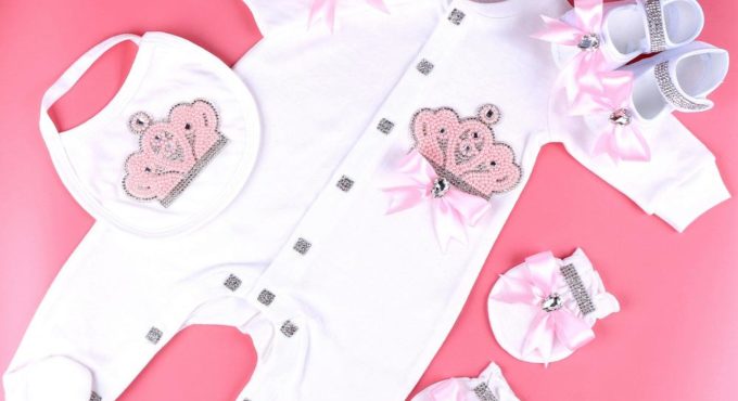 0-6 month baby girl clothes princess pearl crown with bow newborn Infant baby bodysuit Pajamas Outfit 2020 Baby Clothes Gift New