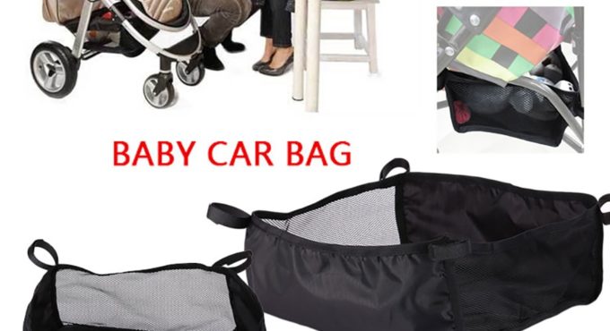 Baby Stroller Basket Newborn Stroller Hanging Basket Stroller Pram Bottom Basket Portable Organizer Bag