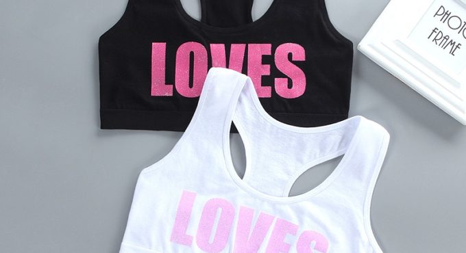 Children Girl Bra Underwear for Puberty Girls Children's Tops Kids Theme of love Underwear Bra Vest Children Teenage Clothing