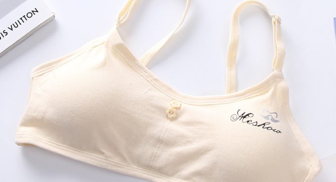 Kids Girls Training Bra For Teen Adjustable Sponge Push Up Bra Vest Children Teenage Cotton Blended Bra Underclothes Underwear