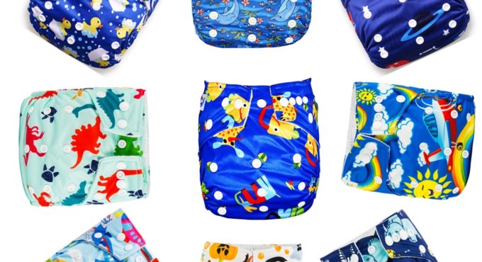 Babyland Bbay Cloth Diapers 9pcs/Lot Washable Nappy Reusable Baby Pocket Diapers Prevent Leakage Waterproof 3-15kg Day & Night