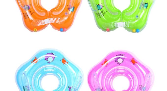 Baby Float Neck Ring Tube Safety Infant Float Circle for Bathing Inflatable Flamingo Inflatable Water Ring For Kids Babys Gifts