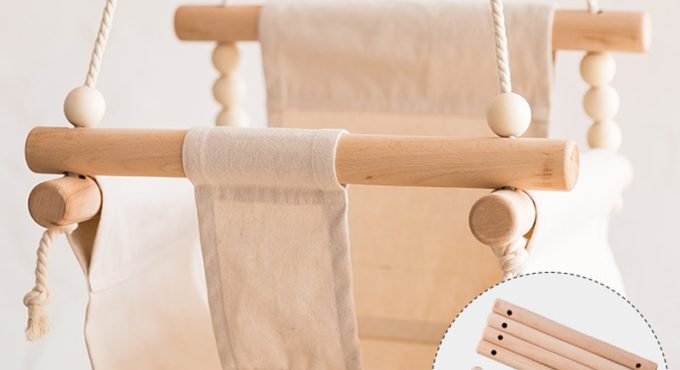 1Set Baby Swing Canvas Hanging Rocking Chair Hanging Toys Hammock Safety Baby Bouncer Outside Indoor Wooden Swing Rocker Toy