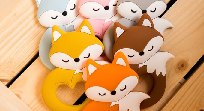 1/5pc Silicone Mini Fox Baby Pacifier Pendants Food Grade Silicone Bead Rodent Animal Baby Teether Tiny Rod Children's Goods Toy