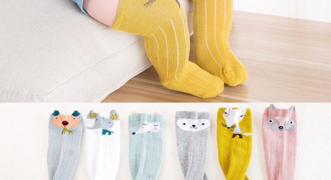 2020 New Fashion 1-3Y Newborn Toddler Baby Kids Girl Boy Warm Stocking Cotton Print Cotton Warm Baby Stockings 6 Style 1 Pair