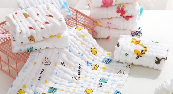 5pcs/Lot Baby Handkerchief Square Fruit Pattern Towel 28x28cm Muslin Cotton Infant Face Towel Wipe Cloth Baby Stuff for Newborns