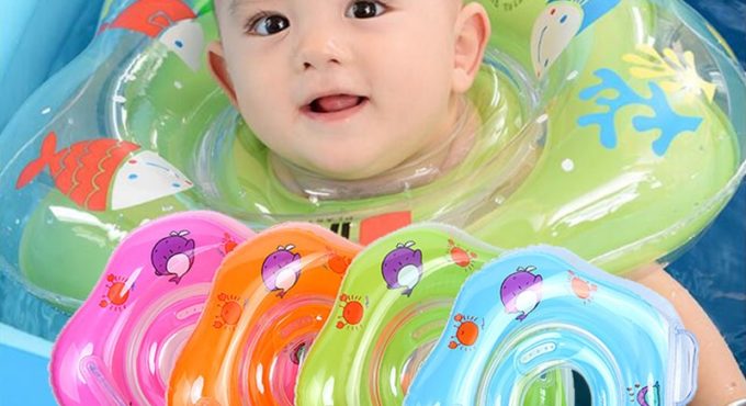 Swimming Baby Accessories Neck Ring Tube Safety Infant Float Circle for Bathing Inflatable Flamingo Inflatable Water