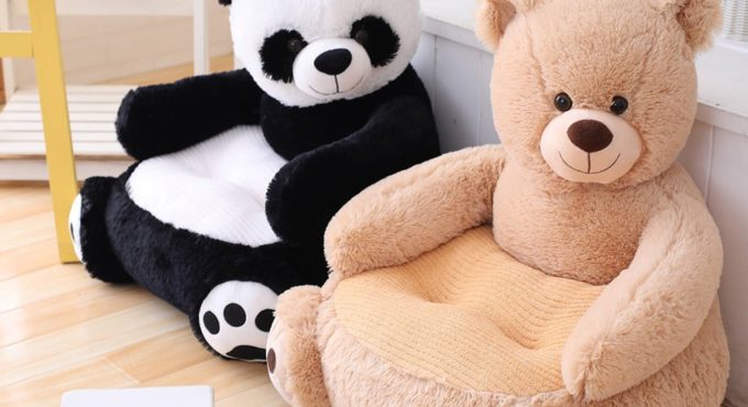 Baby Kids Sofa Only Cover NO Filling Cartoon Animal Bear Seat Children Chair Seat Puff Skin Toddler Children Cover For Sofa Seat