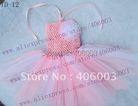 crochet baby girl dress pink and white 6*6inch