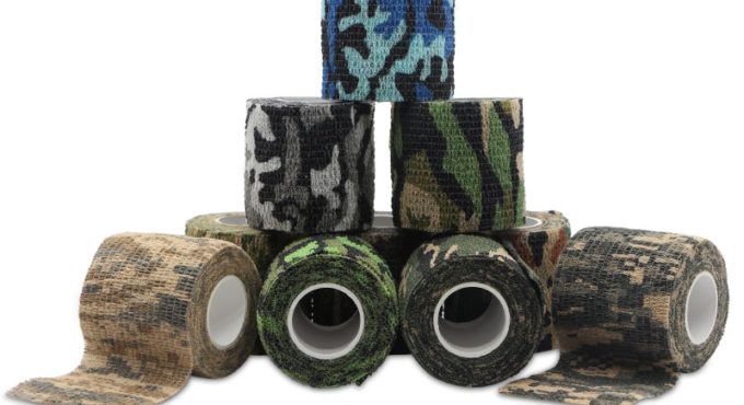 5cm*4.5cm Self-adhesive Camouflage Stretch Bandage Tactical Non-woven Tight Tape Flashlight First Aid Mother Health Care