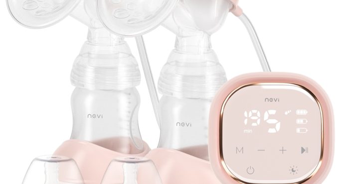 NCVI Double Electric Breast Pumps,Protable Dual Breastfeeding Milk Pump with Night Light,Touch Screen Adjustable Mode