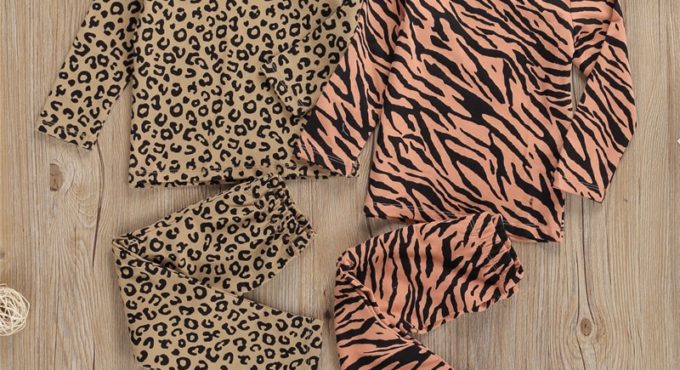 kids pajamas children sleepwear baby leopard print pajamas sets boy girls pyjamas pijamas cotton nightwear clothes kids clothing