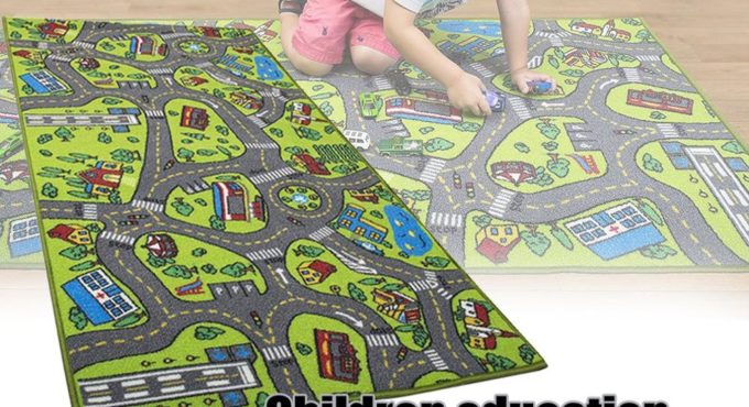 Car Rug Kid for Toy Cars Playroom and Classroom Multi Color Activity Centerp Play Mat Safe and Fun Play Rug for Boys and Girls