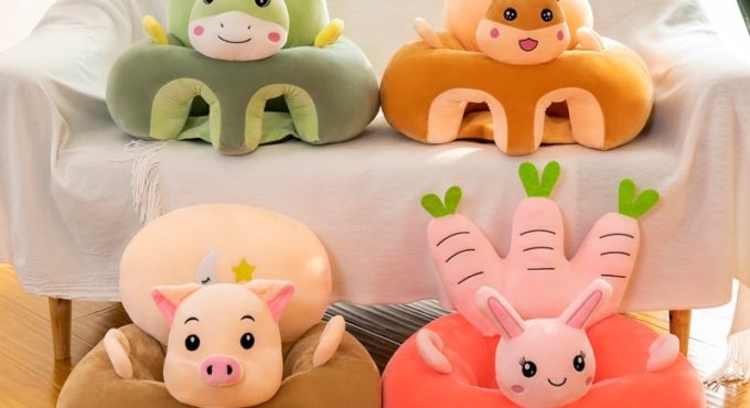 Cute Cartoon Baby Sofa Cover Learning to Sit Seat Feeding Chair Case Kids Baby Sofa Skin Infant Baby Seat Sofa Without Cotton