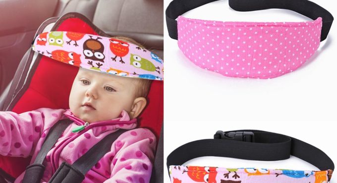 Baby Stroller Head Body Supports Infant Cars Seat Safety Sleeping Elastic Belt Kids Travel Safe Sleep Nap Aid Head Support Band