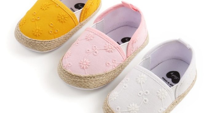 Fashion Canvas Baby Girl Shoes Newborn Boy Breathable Anti-Slip Cotton Shoes Casual Walking Shoe Toddler Soft Soled First Walker