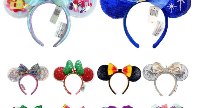 2021 Disney Mickey Ears Headband Sequin Bows EARS COSTUME Headband Peter Pan Headdress Cosplay Plush Adult/Kids Headband Gift