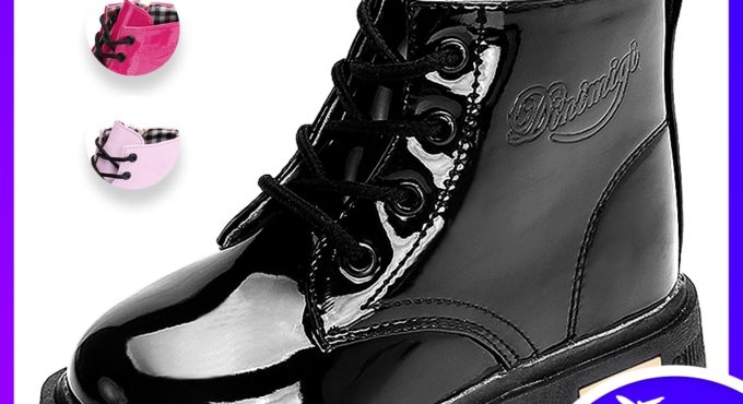 New Boots for Children Size 21-35 Martin Boots for Girl PU Leather Waterproof Winter Kids Snow Shoes Girls Rubber Boots