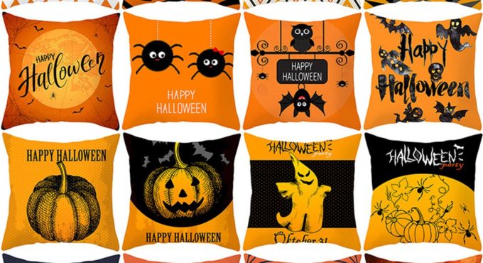 Halloween Decoration For Home Cartoon Pumpkin Bat Ghost Pillowcase Horror Halloween Party Supplies Accessories Haloween Ornament