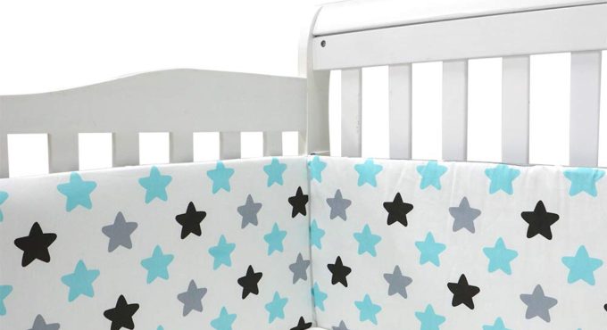 Baby Nursery Nordic Stars Design Baby Bed Thicken Bumper One-piece Crib Around Cushion Cot Protector Pillows Newborns Room Decor