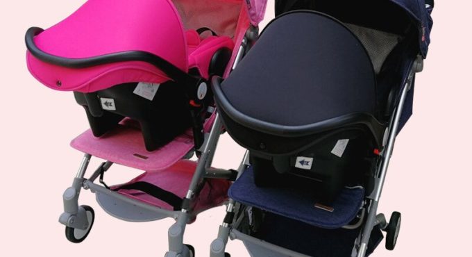 Twins baby stroller send two car seats newborn twin stroller travel system send car seat and free gift light baby pram