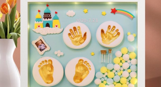 Baby Footprint Handprint Air Drying Baby Hand Foot Imprint Parent-child Hand Ink Pad