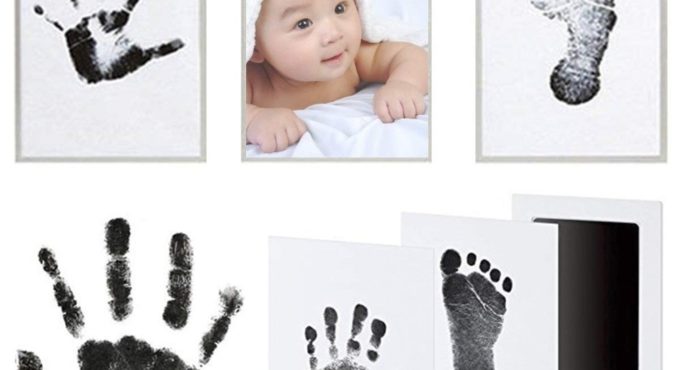 1Pcs Newborn Infant Foot and Handprint Imprint Kits Baby Care 6 Colors Full Moon Baby Souvenirs Cute Handprint Footprints Fram