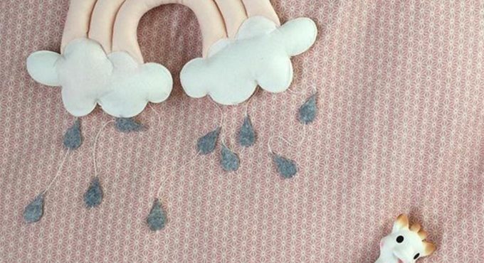 Newborn Rainbow Cloud Raindrop Wall Toys Baby Bed Tent Pendant Crib Hanging Toy Room Ornament Infant Photo Props Accessories