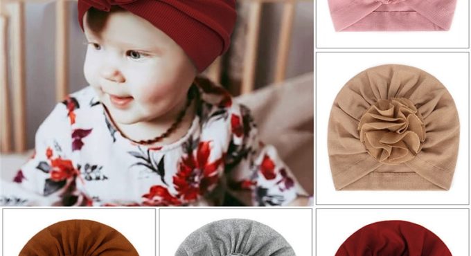 Autumn New Baby Hat Boy Girl Flower Cotton Turban Hats Baby Beanie Caps Newborn Photography Props Kids Cap Baby Accessories