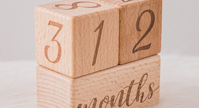 1set Baby Milestone Memorial Monthly Wooden Block Photography Month Sticke Newborn Commemorative Age Card Photo Accessories