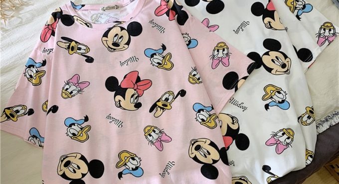 DIsney Fashion Women Graphic Minnie T-Shirts Cute Mickey Shirt Hipster Female T Shirt Holiday Tops Vogue Women Tshirt Mujer Mous