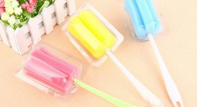 Cleaner Sponge Milk Bottles Brush With Handle Cleaning Utensils Brush Baby Bottle Cleaners Home Kitchen Tool Limpia Biberones