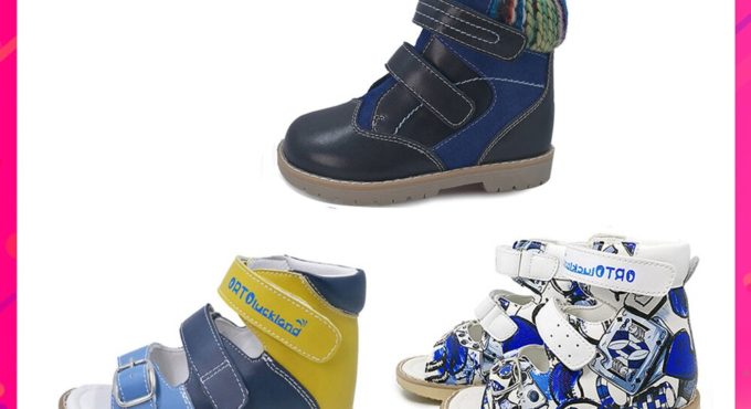 Boys Orthopedic Shoes for Children Breathable Leather Sandals Kids Warm Black Boots In Big Sizes Hot Sale