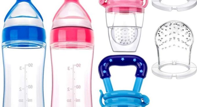 Toddler Baby Silicone Rice Cereal Bottle Squeeze Spoon Feeder Feeding Accessories Utensils For Newborn Cutlery Bottle Child U2N1