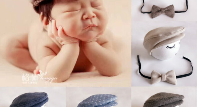 Baby Newborn Peaked Cute Newborn Baby Boy Beanie Cap Photography Props Outfit Cotton Hat Accessories