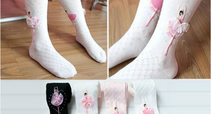 Cotton Tights for Girls Ballet Dancing Girls Tights Cute Princess Print Children Pantyhose Baby Girl Knitted Toddler Tights