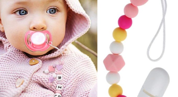 Hot Sale 1PC Silicone Beads Pacifier Clip Colorful Pacifier Chain Baby Teething Soother Chew Toy