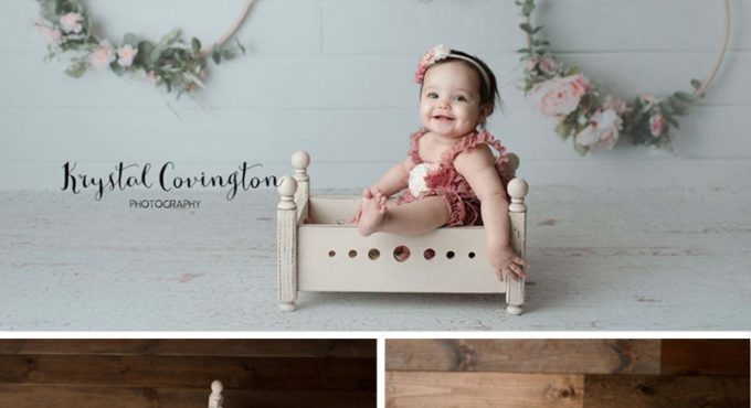 Liantu Newborn Photography Props Boy Girl Vintage Wood Round Hole Bed Props for Photography Studio Photo Bebe Accessories Basket