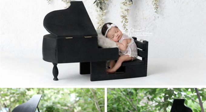 Newborn Baby Photography Props Vintage Solid Wood Piano Baby Photo Shoot Posing Sofa Decoration Fotografia Accessories Props Boy