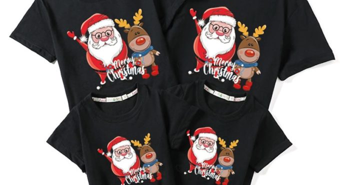 Christmas Family T-shirt Family Matching Outfits Women Men Baby T-shirt Girls Boy Mom Dad T-shirt Adult Kids Clothes