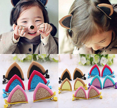 New Cute Cat Ear Hairpin Single Children Kids Baby Grils Barrettes Hair Clip Accessories Barrette Hairpin Kids Headwear