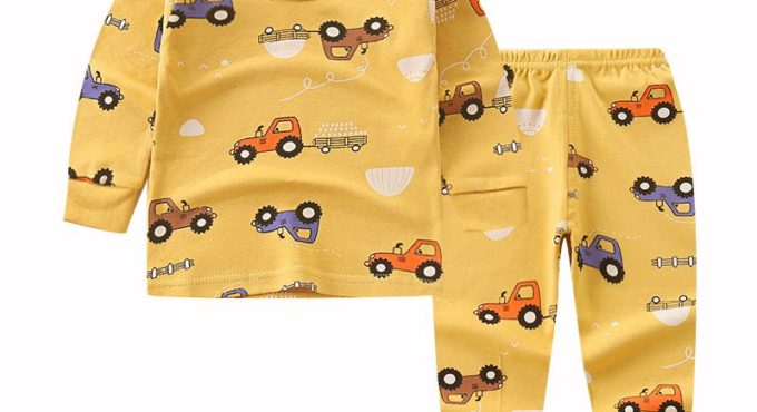 Newborn Kids Boys Girls Pajama Sets Cartoon Casual Long Sleeve Cute T-Shirt Tops with Pants Toddler Baby Autumn Sleeping Clothes