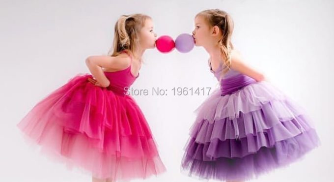 High Quality Pageant Gowns With Floral Flower Girl Dress For Wedding Tiered Birthday Party Gowns Custom Made AG0381