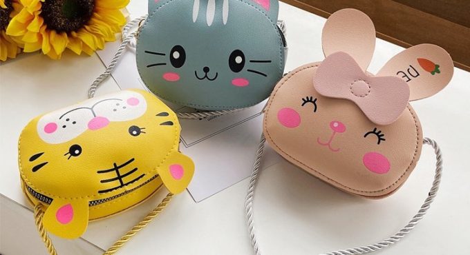 Children Cartoon Animal Shoulder Bag Plush Purse Messengers Bags Handbag Round Zipper Crossbody Bags Shoulder Bag cute shape