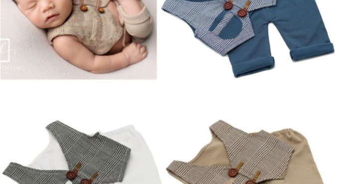 Newborn Photography Costume Props Baby Boy Vest + Pants Baby Clothes for Photo Shoot Picture Accessories Bebe Gentleman Outfit