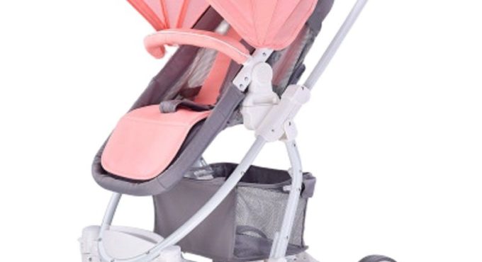 High landscape stroller two-way pushable children's trolley can sit and recline baby folding shock-absorbing pram