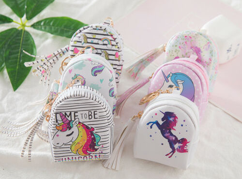 2020 Cartoon Unicorn coin purses women wallets small cute kawaii card holder key money bags for girls ladies purse kids children