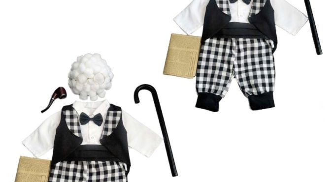 Newborn Photography Props Costume Infant Baby Boys Cosplay Grandpa Hat Clothes Photo Shooting Outfits Baby Foto Gift