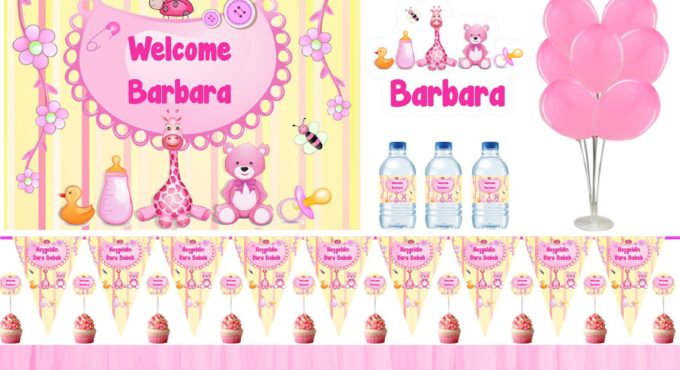 Newborn Baby Room Decoration Set For Girls (Preparing With your Baby's Name)